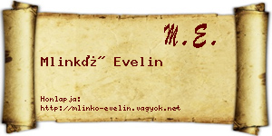 Mlinkó Evelin névjegykártya