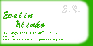 evelin mlinko business card